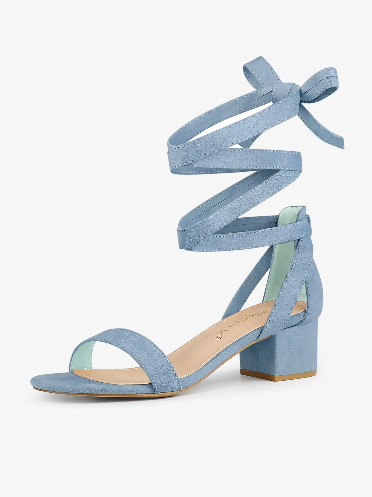 Open Toe Block Heel Lace Up Ankle Strap Sandals sold by Allegra K