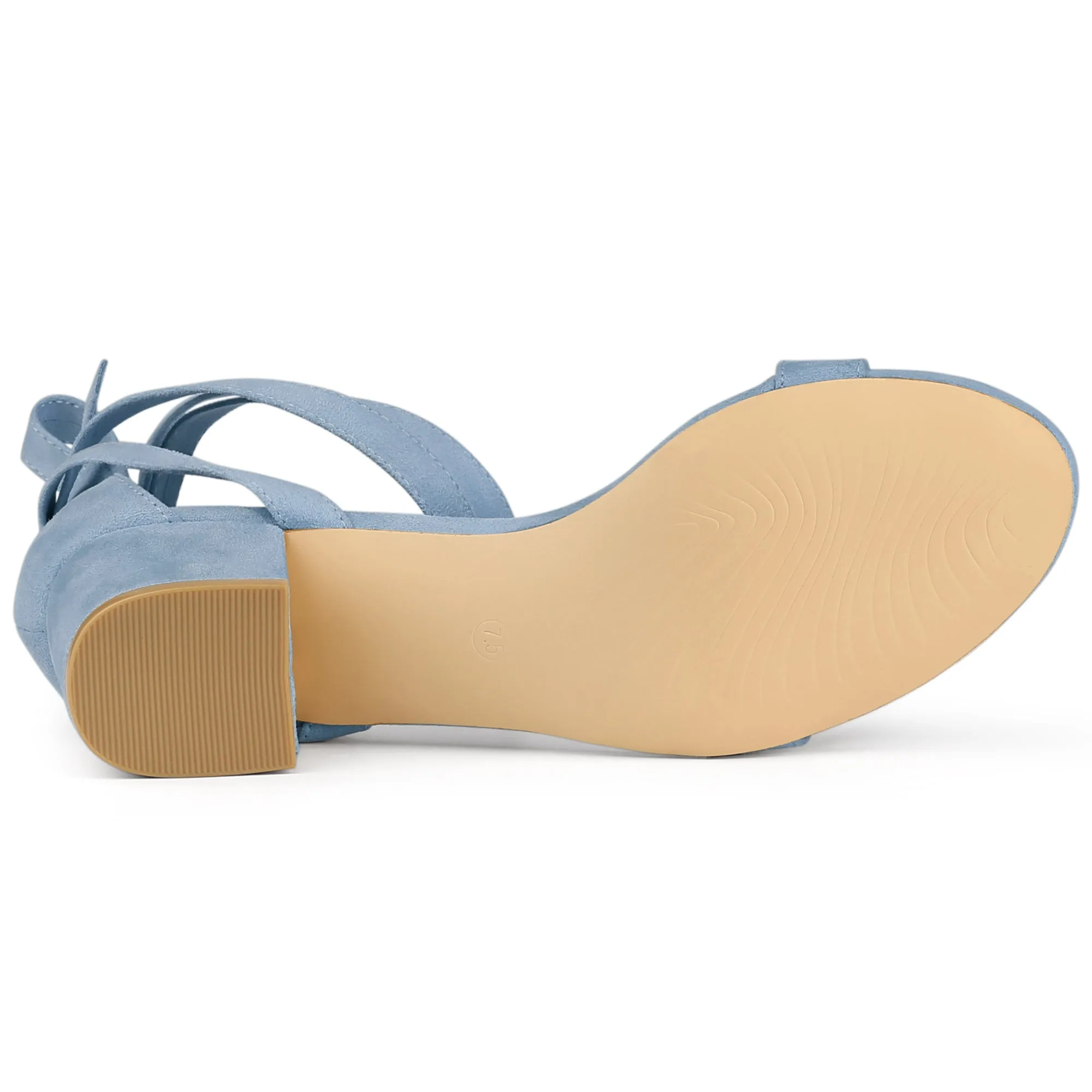 Open Toe Block Heel Lace Up Ankle Strap Sandals sold by Allegra K product image thumbnail 5