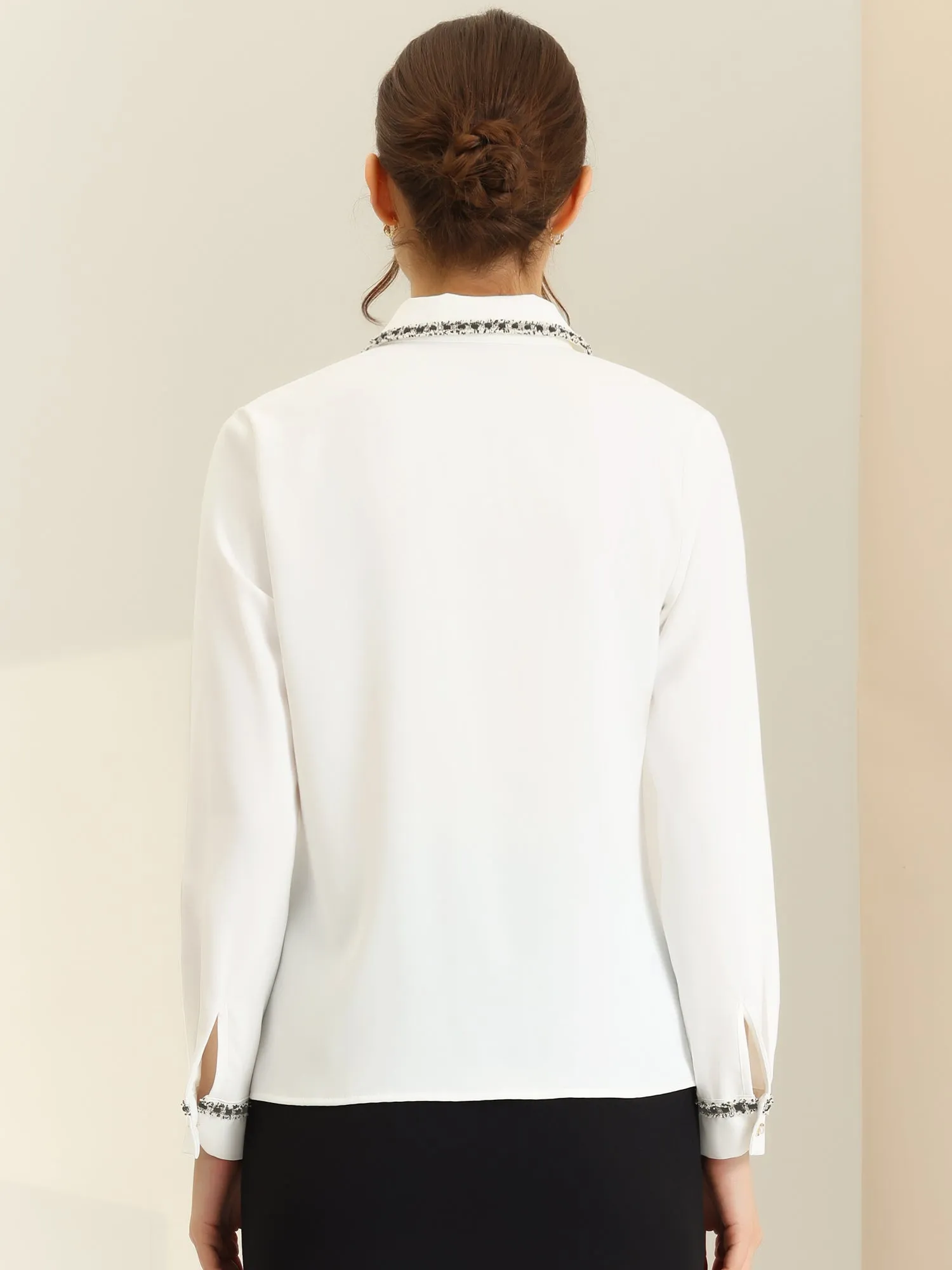 Elegant Contrast Faux Pocket Long Sleeve Button Down Work Shirt sold by Allegra K product image thumbnail 3