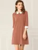 Peter Pan Collar Casual Half Sleeves Knit Doll Collared Dress sold by Allegra K