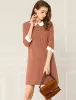 Peter Pan Collar Casual Half Sleeves Knit Doll Collared Dress sold by Allegra K