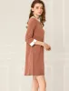 Peter Pan Collar Casual Half Sleeves Knit Doll Collared Dress sold by Allegra K