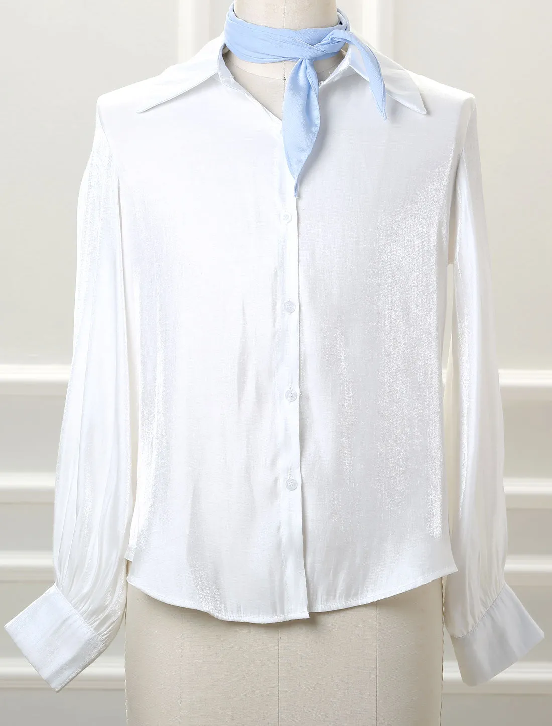 Solid Color Rhombus Neck Scarf Scarves Skinny Long Neckerchief sold by Allegra K product image thumbnail 2