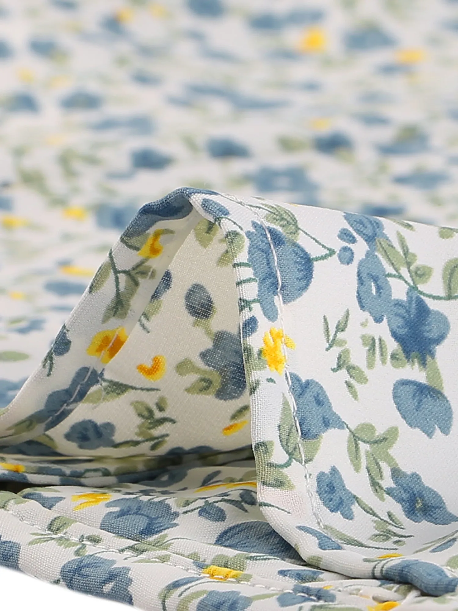 Vintage Button Up Shirt Peasant Flat Collar Floral Blouse sold by Allegra K product image thumbnail 5