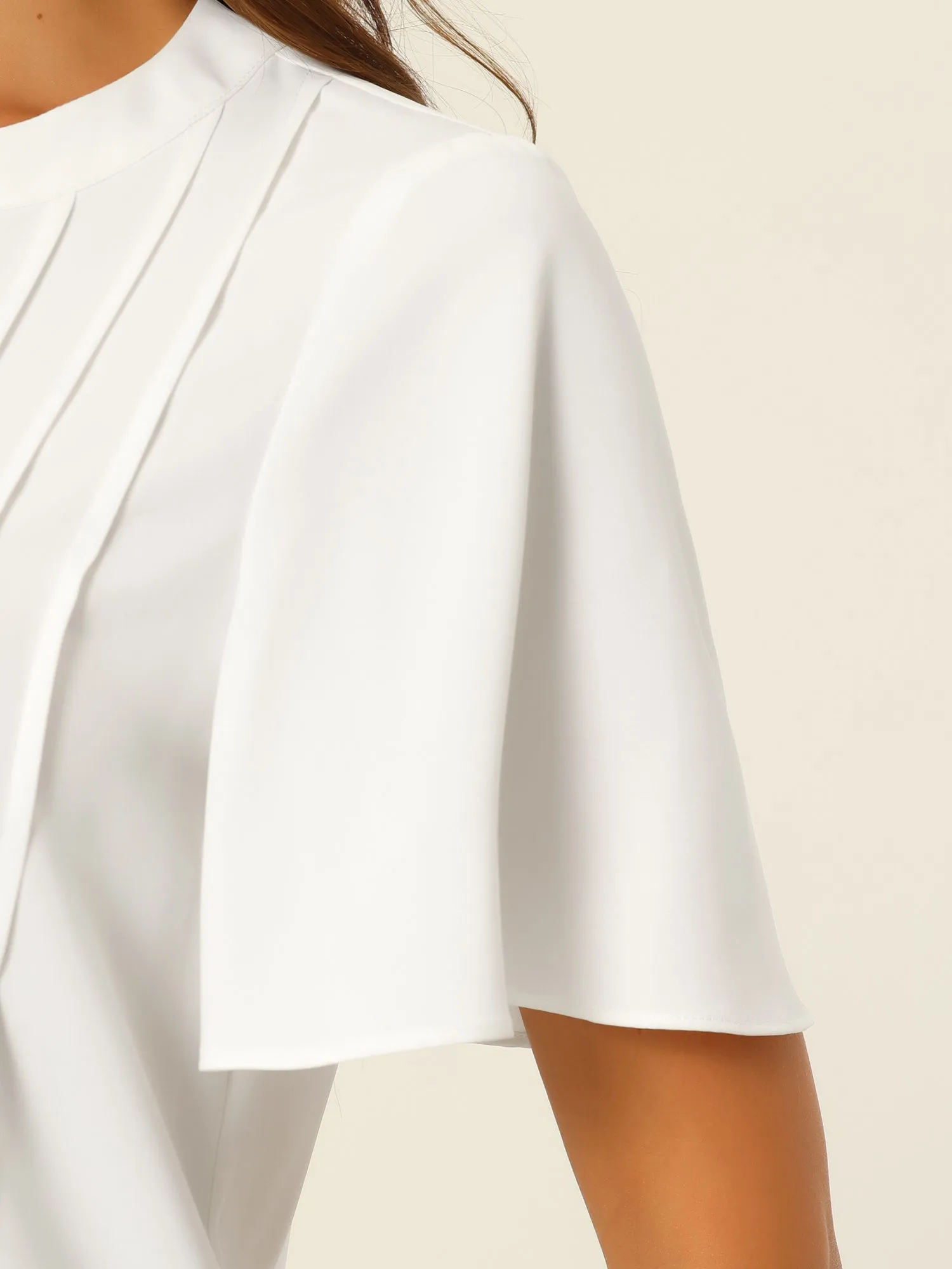 V Neck Blouses Dressy Casual Tops Button Down Shirts Business Work Short Sleeve T Shirt sold by Allegra K product image thumbnail 5