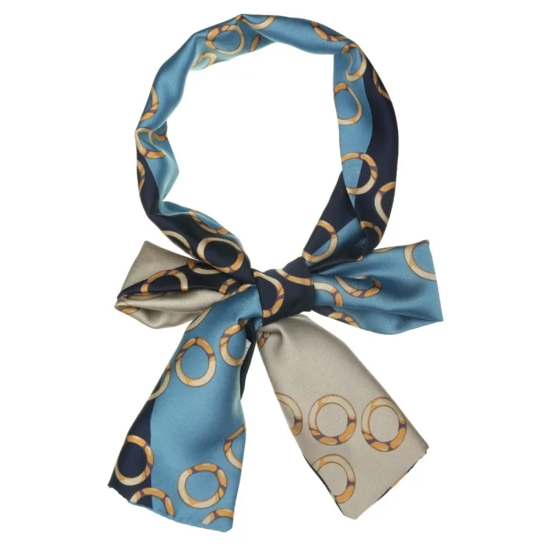 Polka Dot Stripe Chain Print Long Skinny Neck Scarves Hairband sold by Allegra K