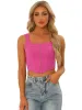 Square Neck Asymmetrical Hem Zip Front Crop Cami Tank Tops sold by Allegra K