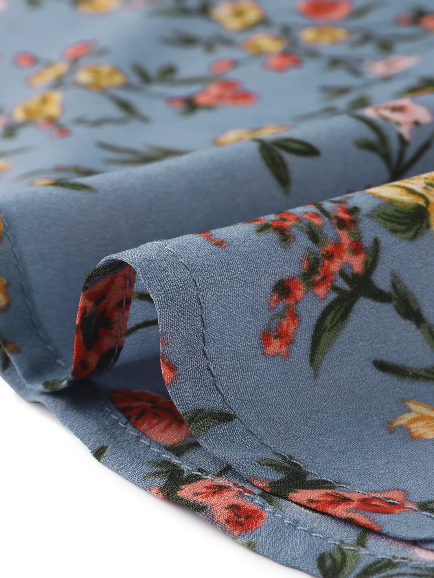 Button Down Floral Shirt Blouse Long Sleeve Point Collar Top sold by Allegra K product image thumbnail 4