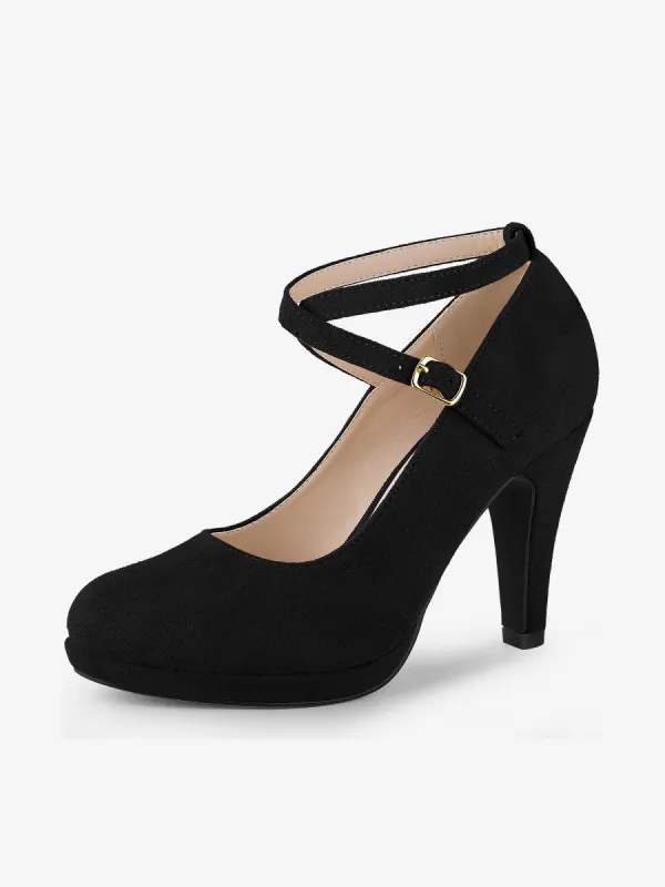 Platform Cross Strap Stiletto Heel Mary Jane Pumps sold by Allegra K