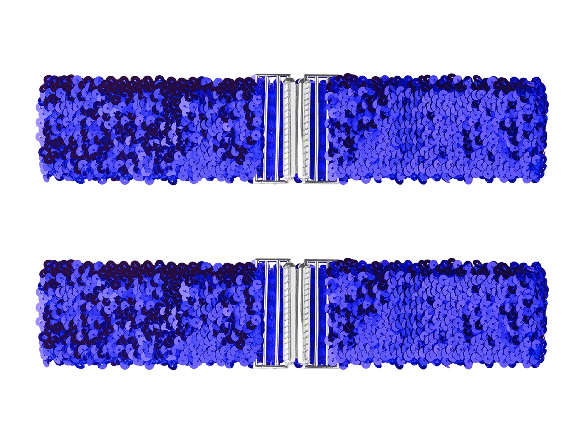 Ladies Stretchy Wide Waist Belts Interlock Buckles Shinny Sequins Decor Belts for Dresses sold by Allegra K