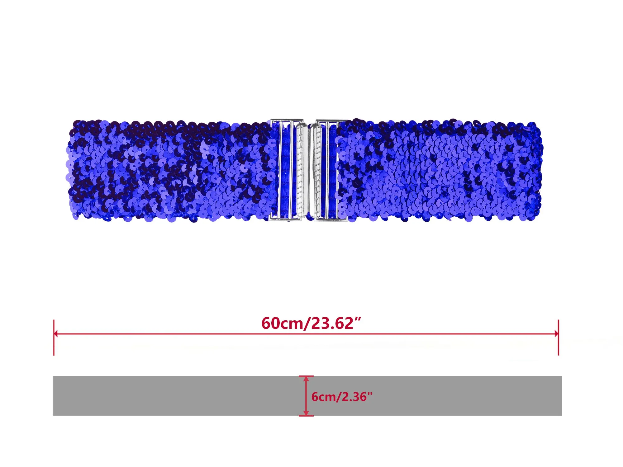 Ladies Stretchy Wide Waist Belts Interlock Buckles Shinny Sequins Decor Belts for Dresses sold by Allegra K product image thumbnail 3