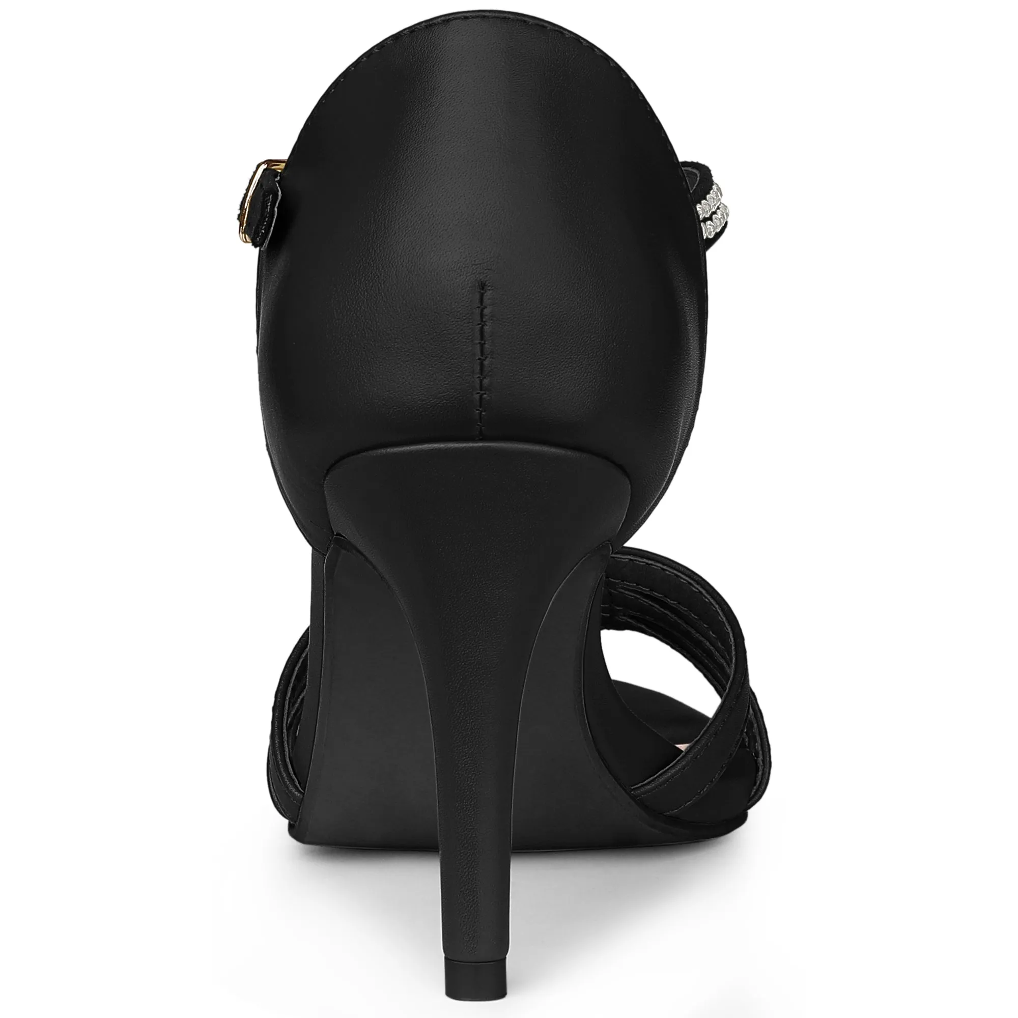 Women's Rhinestone Ankle Strap Open Toe Stiletto Heels Sandals sold by Allegra K product image thumbnail 5