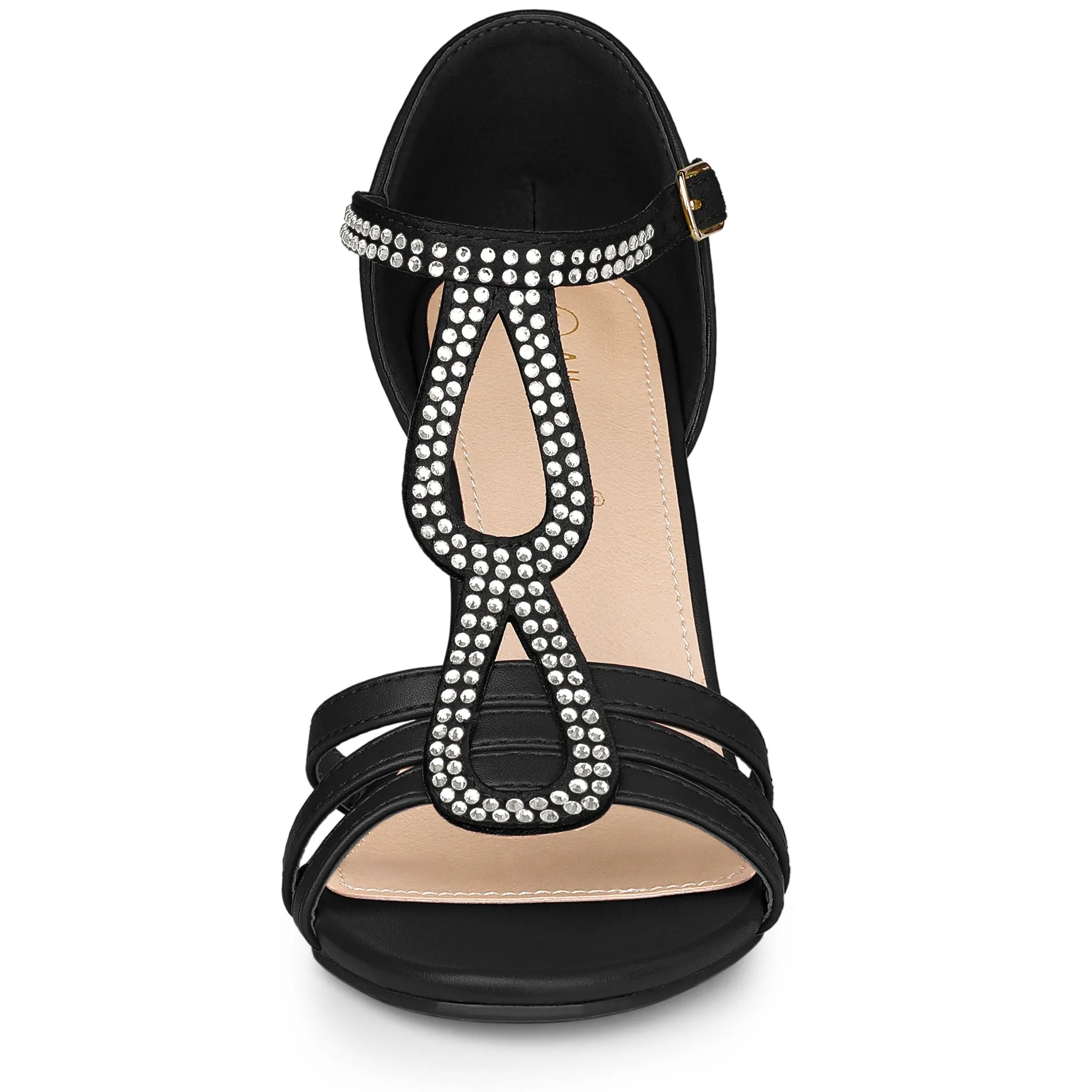 Women's Rhinestone Ankle Strap Open Toe Stiletto Heels Sandals sold by Allegra K product image thumbnail 4