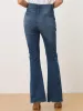 High Waist Button Up Ripped Flare Jeans Fitted Denim Bell Pants sold by Allegra K