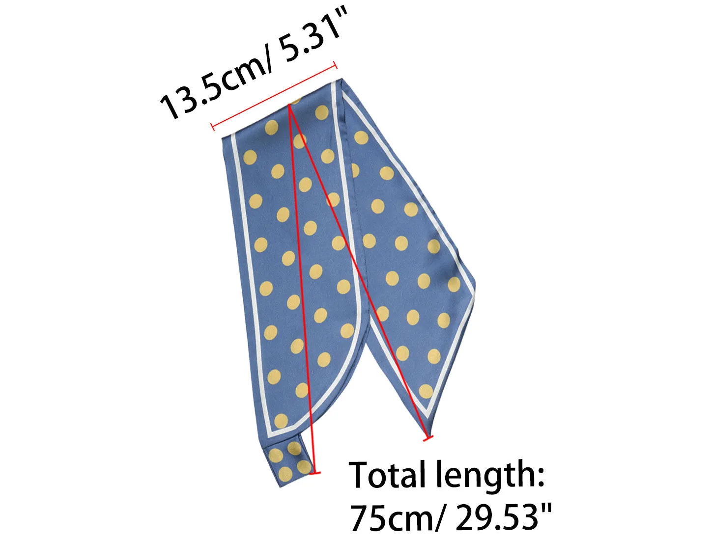 Polka Dot Bevel Small Skinny Scarf Oblique Double-Sided Neckerchief sold by Allegra K product image thumbnail 3