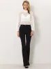 Floral Lace Top Turtleneck Puff Long Sleeve See Through Sheer Blouse sold by Allegra K