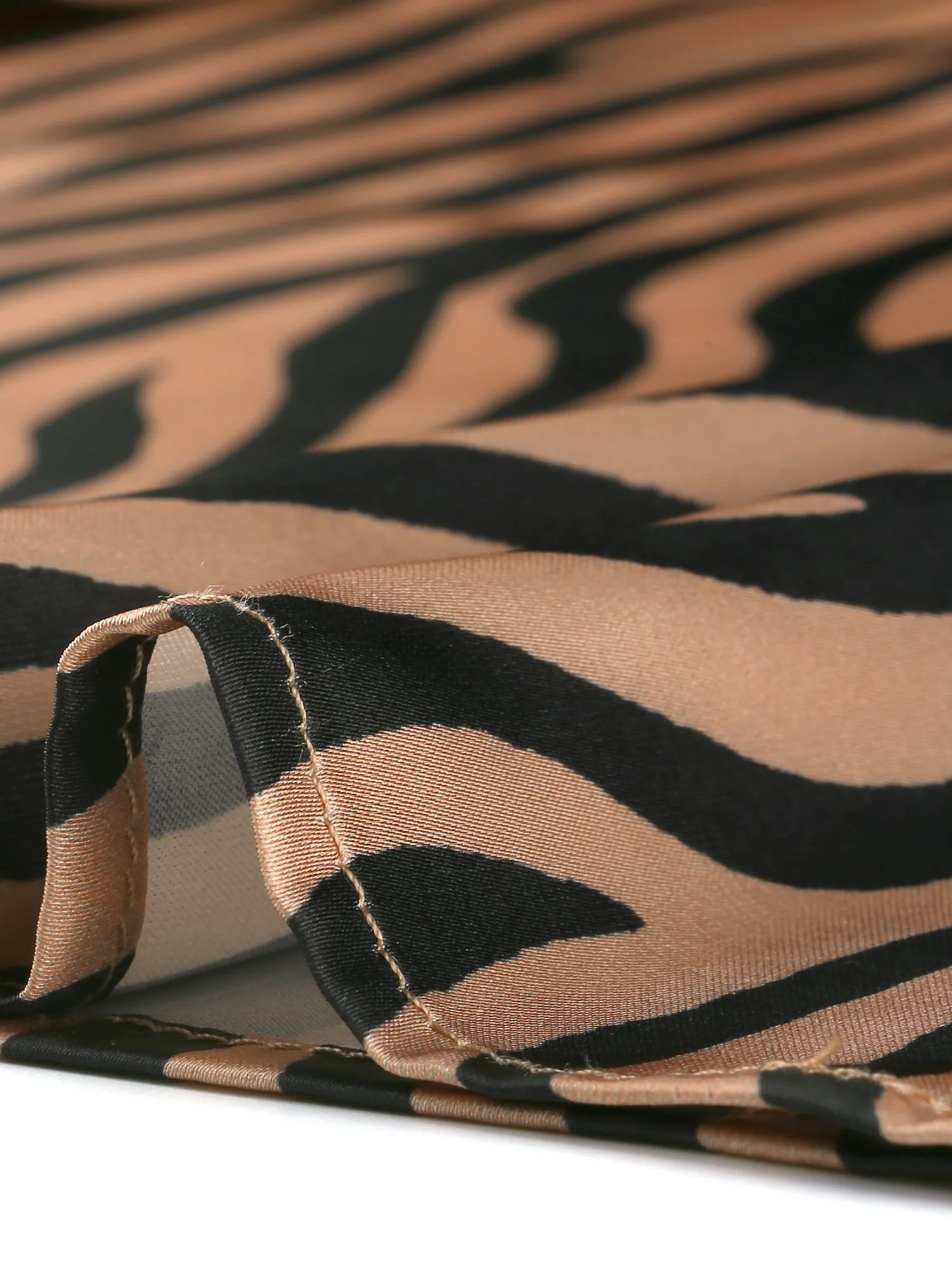 Zebra Animal Print High Waist Side Slit A-Line Midi Slip Skirt sold by Allegra K product image thumbnail 5