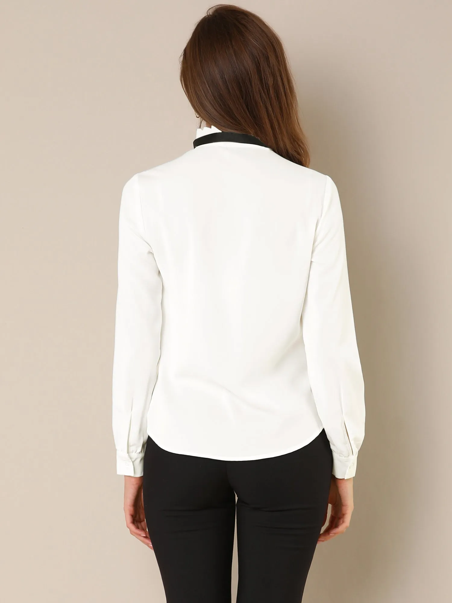 Victorian Gothic Ruffled Lotus Tops Button Down Shirt sold by Allegra K product image thumbnail 4