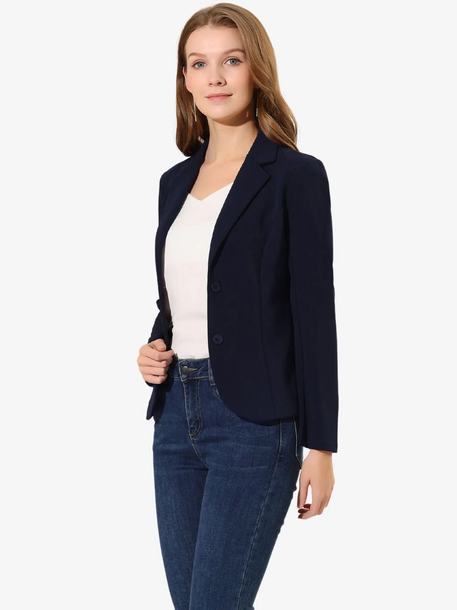Notched Lapel Collar Stretch Work Office Jacket Blazer sold by Allegra K product image thumbnail 5