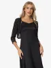 Star Mesh Glitter Long Sleeve Party Crop Sheer Bolero Shrug sold by Allegra K