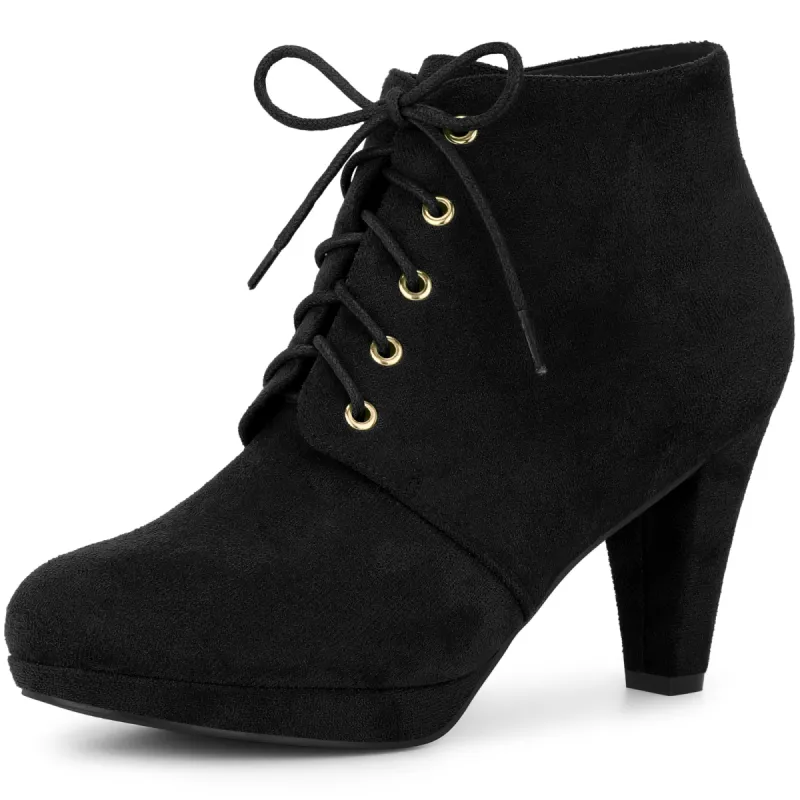 Women's Lace Up Platform Chunky Heels Ankle Booties sold by Allegra K