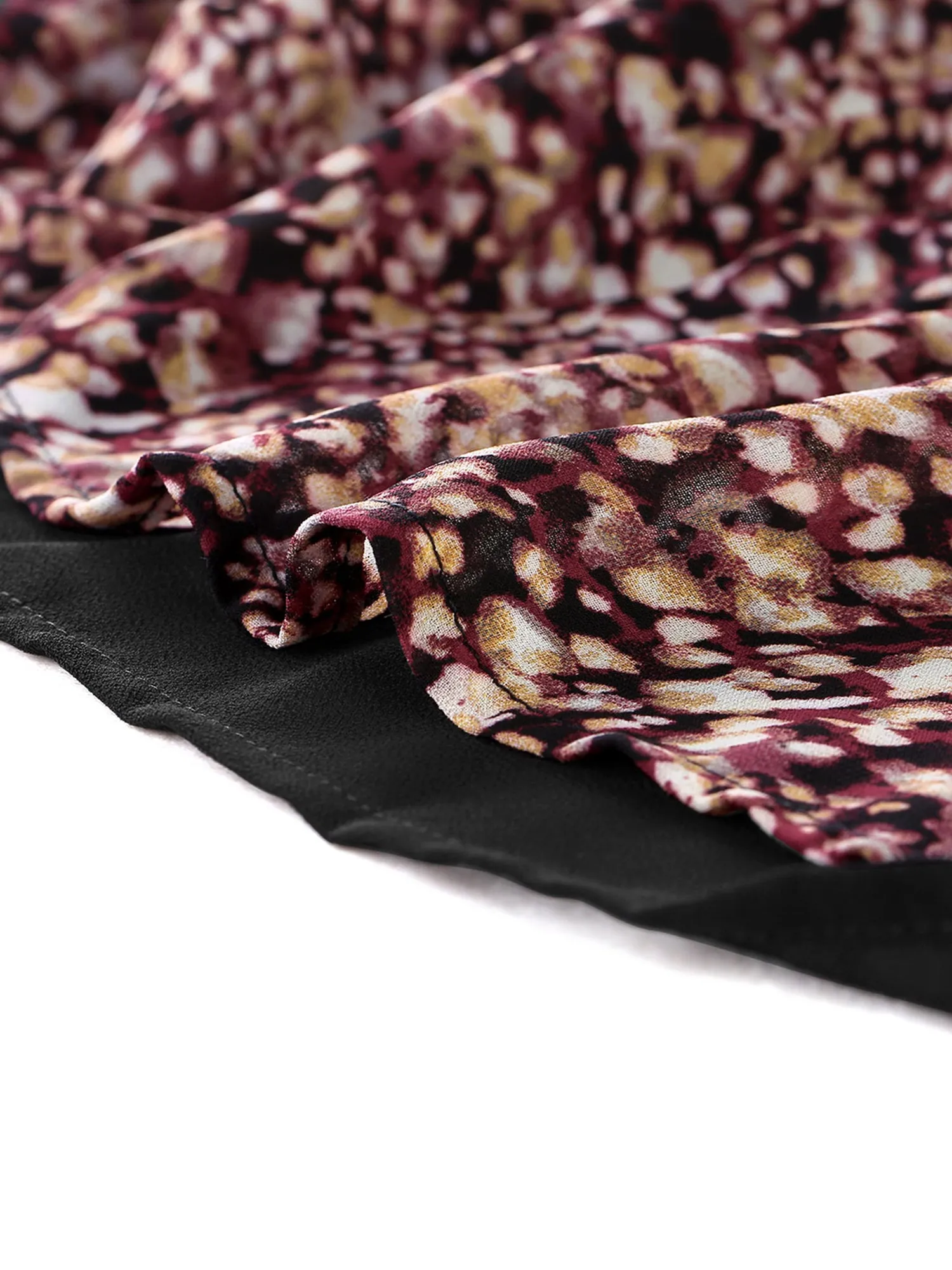Bohemian Floral Self Tie Long Sleeve Vintage Blouse Top sold by Allegra K product image thumbnail 5