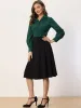 Long Sleeve Button Down Shirt Vintage Collared Work Blouse sold by Allegra K
