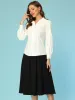 Long Sleeve Button Down Shirt Vintage Collared Work Blouse sold by Allegra K