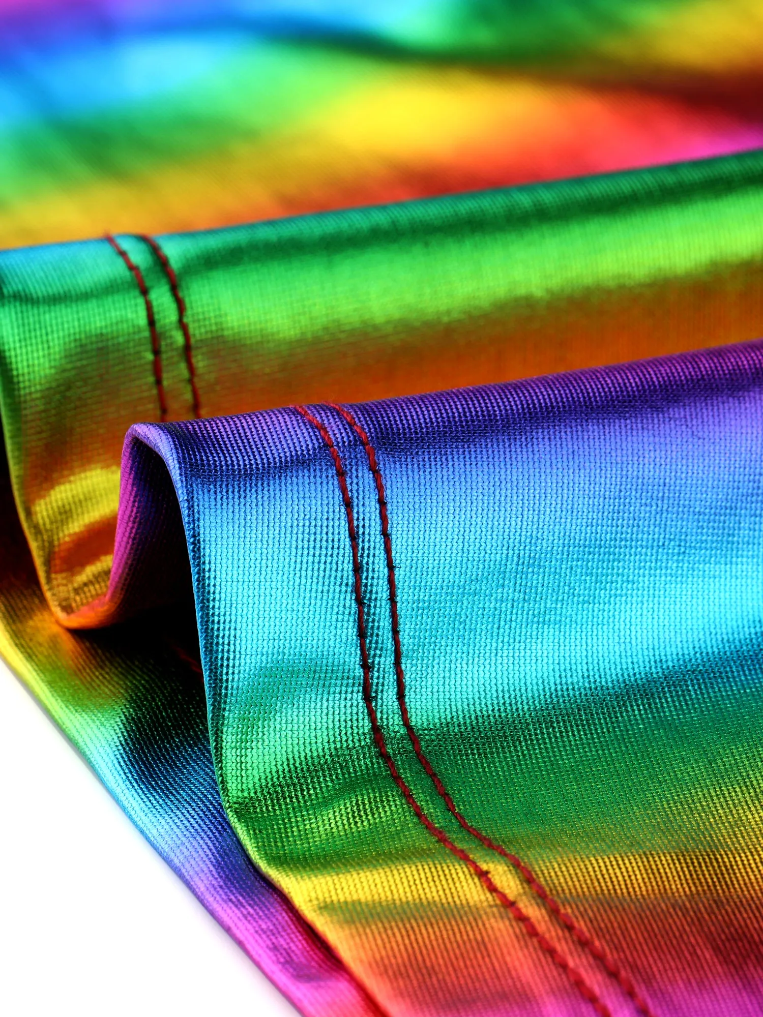 Metallic Shiny Sleeveless Cut Out Party Holographic Crop Top sold by Allegra K product image thumbnail 4