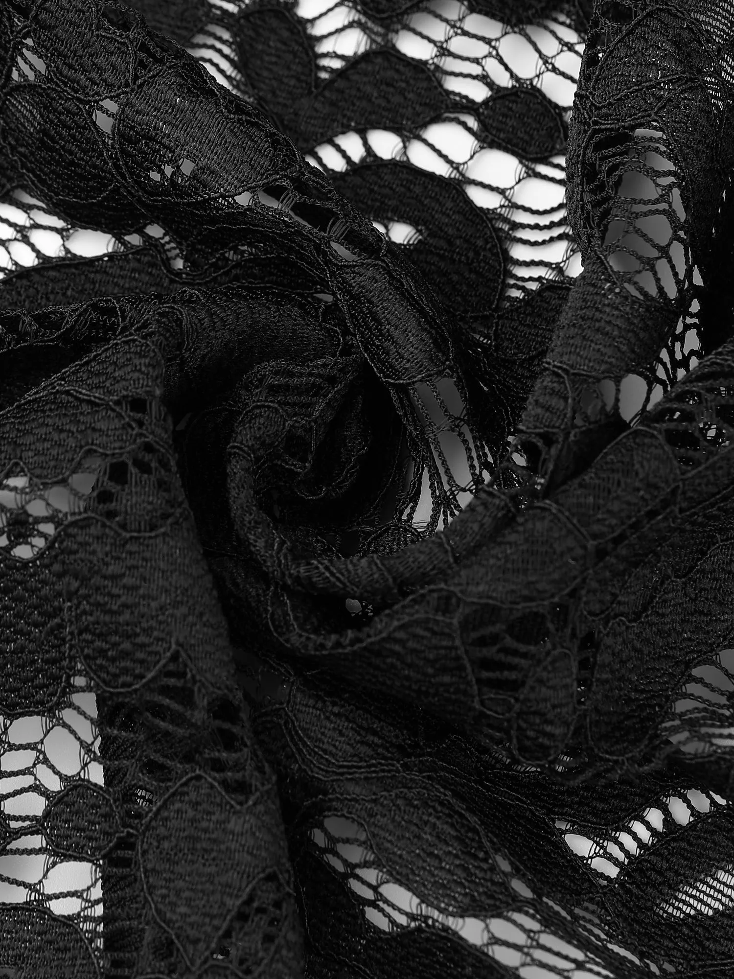 Floral Lace Tie Front Ruffled Hem Sheer Crop Bolero Shrug sold by Allegra K product image thumbnail 5