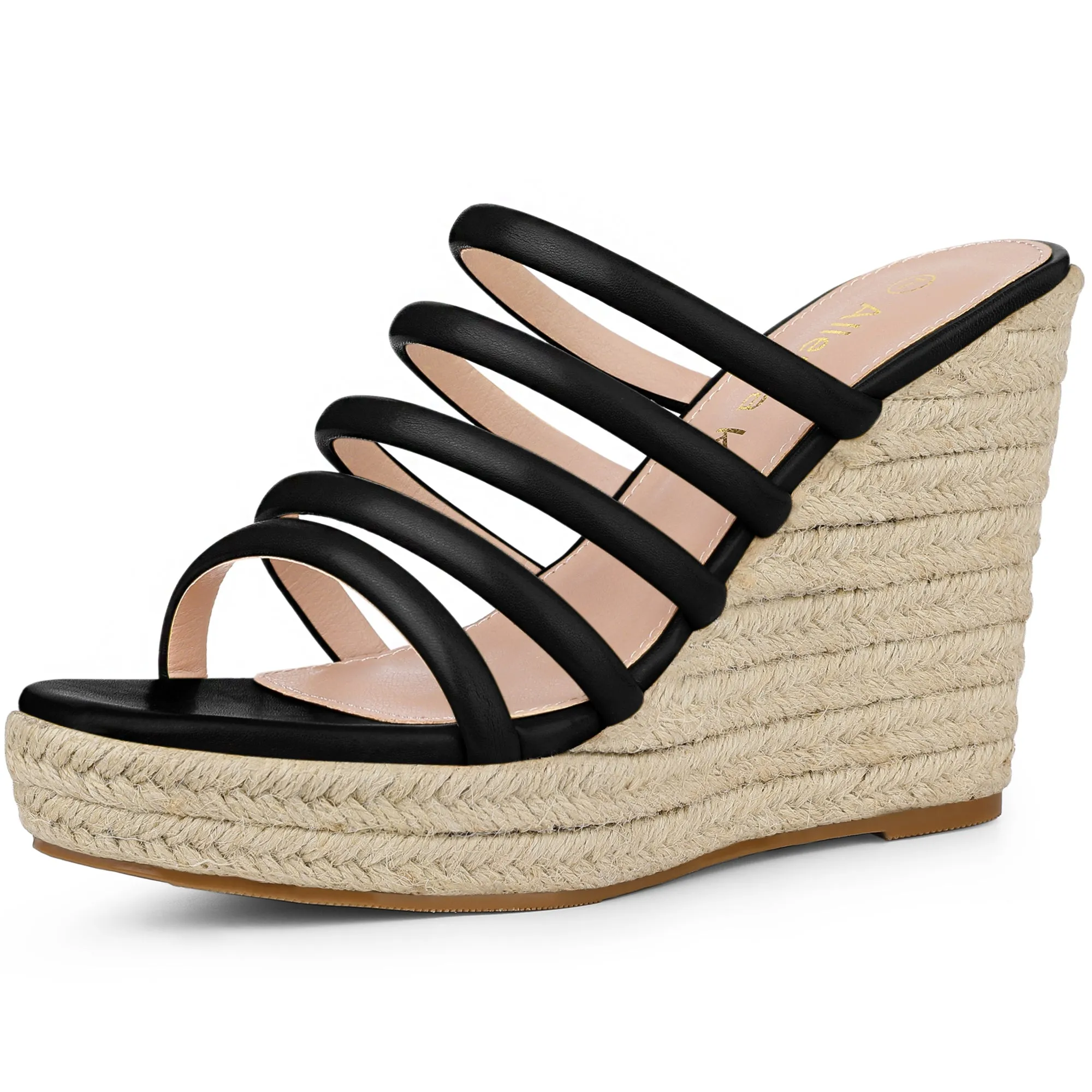 Women's Platform Strappy Slides Wedge Espadrille Wedges Sandals sold by Allegra K product image thumbnail 2