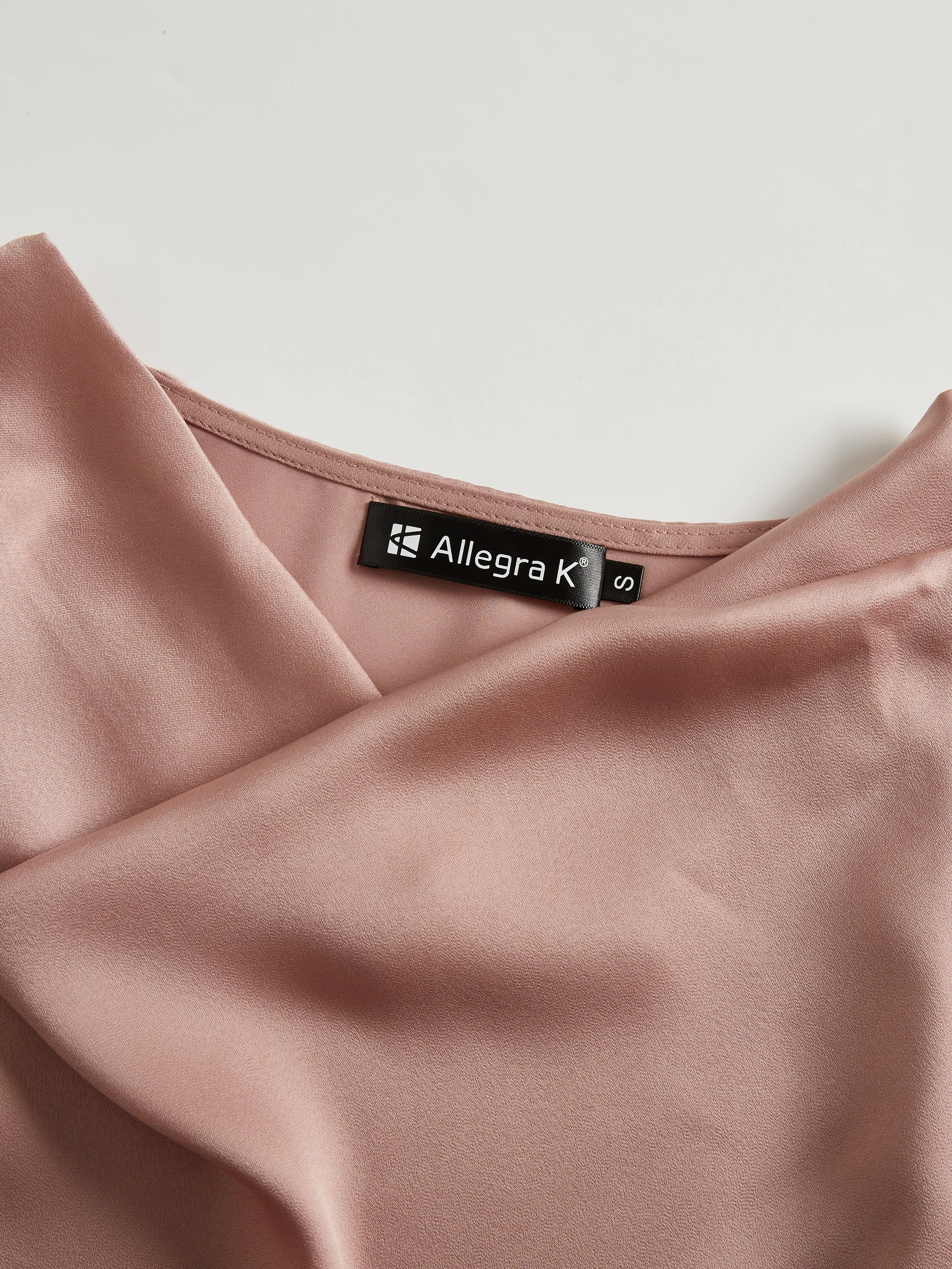 Cowl Neck Elegant Long Sleeve Satin Tops Blouse sold by Allegra K product image thumbnail 4