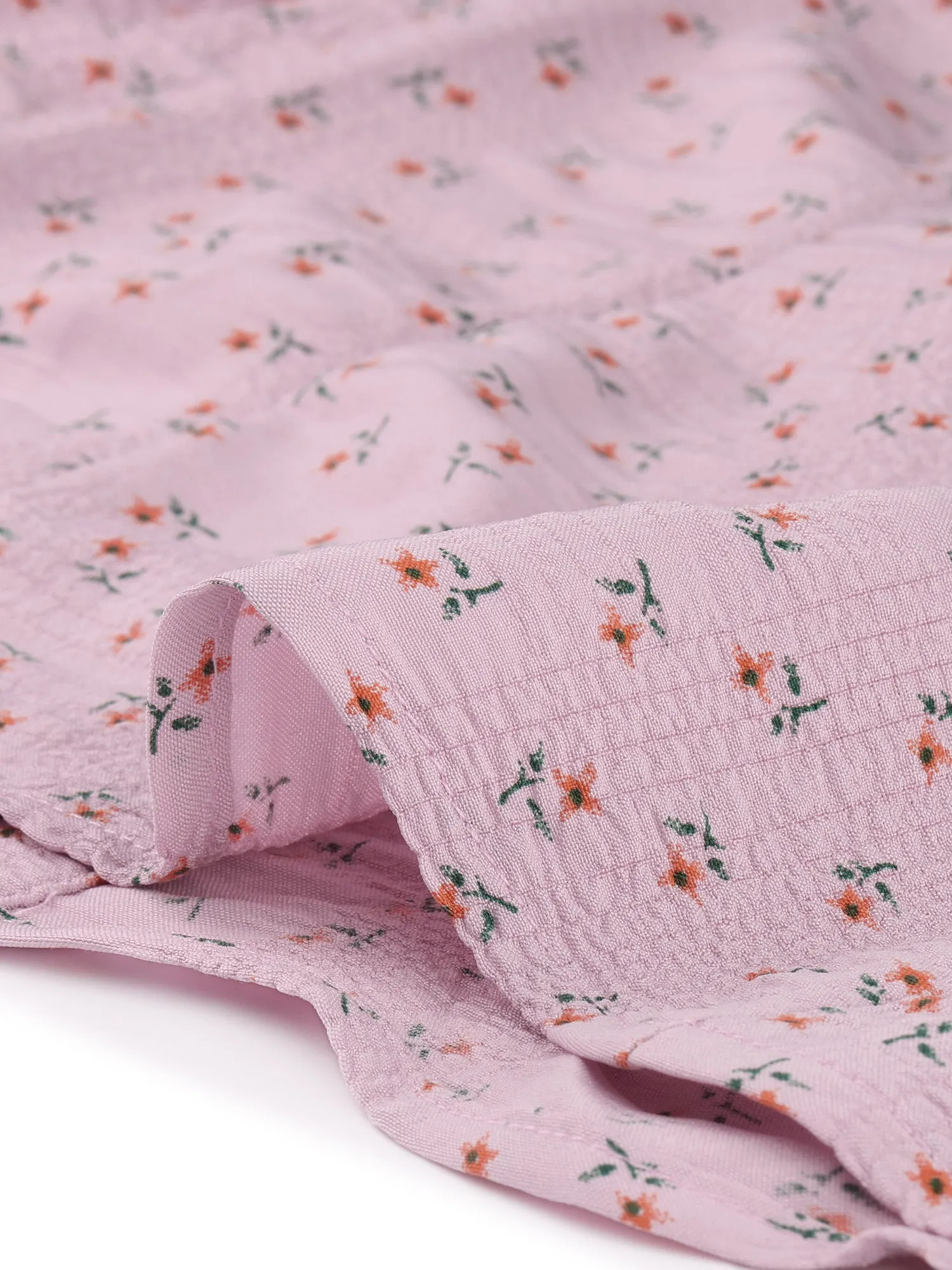 Summer Button Peter Pan Collar Short Sleeve Ditsy Floral Blouse sold by Allegra K product image thumbnail 4