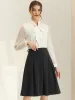 Women's A-Line Belted Waist Casual Midi Flare Pleated Skirt sold by Allegra K