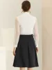 Women's A-Line Belted Waist Casual Midi Flare Pleated Skirt sold by Allegra K