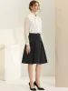 Women's A-Line Belted Waist Casual Midi Flare Pleated Skirt sold by Allegra K