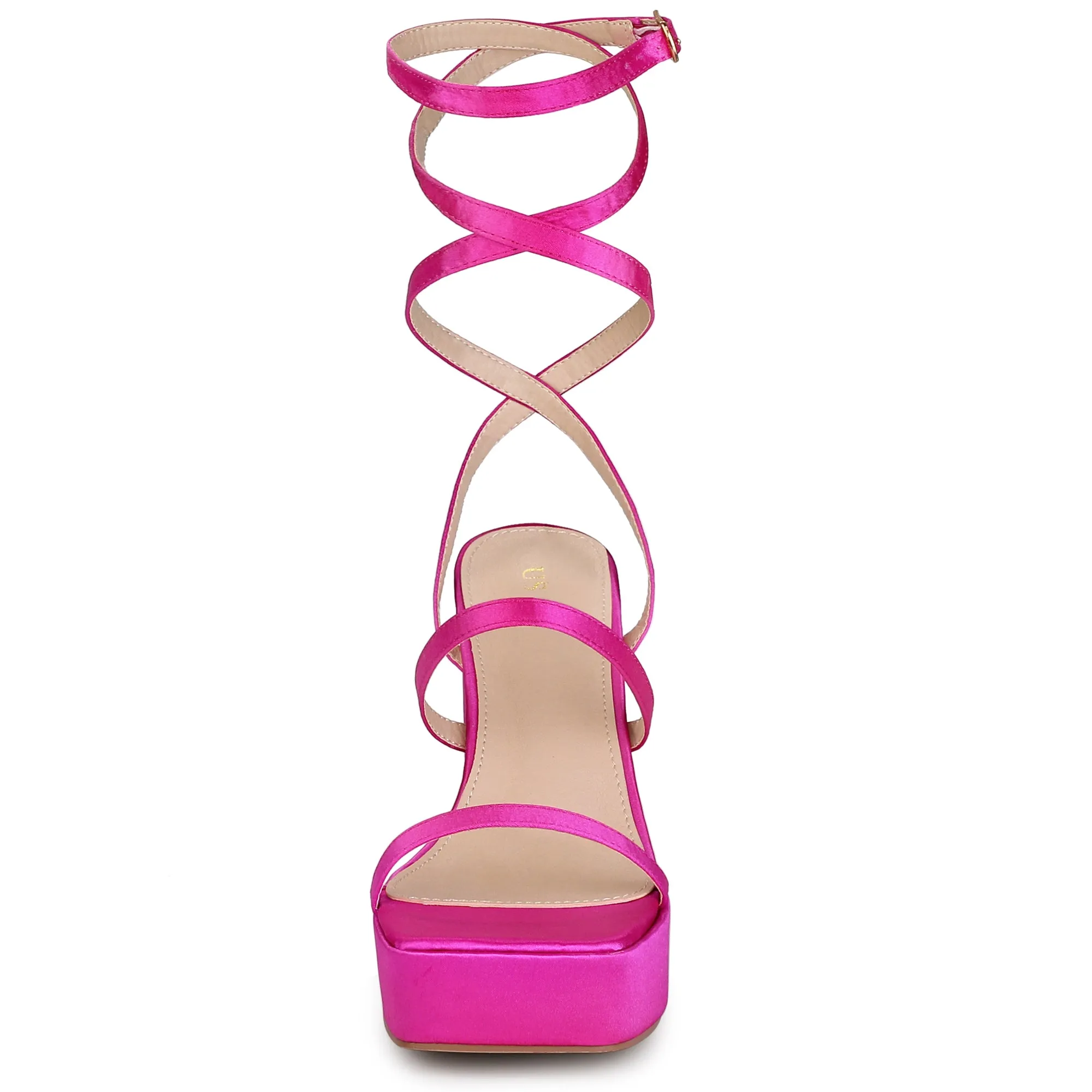 Women's Wrap Up Open Toe Platform Buckle Chunky High Heel Sandals sold by Allegra K product image thumbnail 3