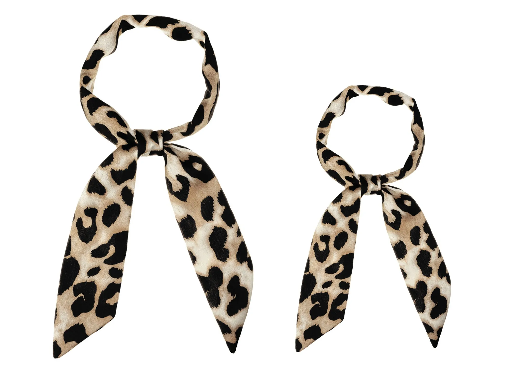 Women Skinny Leopard Printed Hairband Long Neck Scarf sold by Allegra K