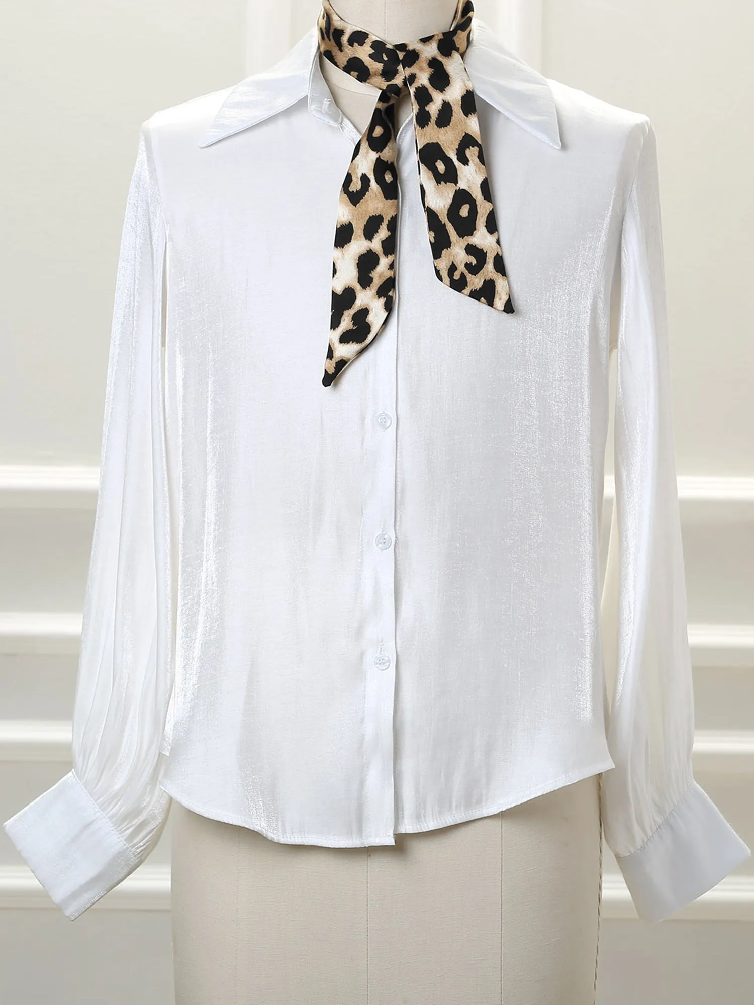 Women Skinny Leopard Printed Hairband Long Neck Scarf sold by Allegra K product image thumbnail 2