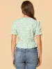 Floral Square Neck Short Sleeve Ruffled Hem Peplum Blouse sold by Allegra K