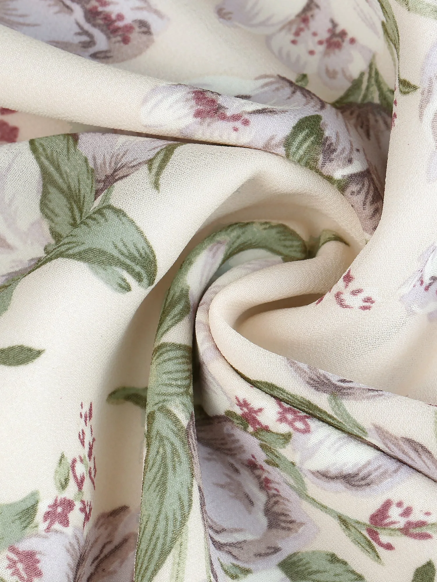 Retro Floral Bubble Sleeve Square Neck Mini Chiffon Dress sold by Allegra K product image thumbnail 5