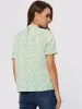 Floral Print Ruffled Mock Neck Short Sleeve Smocked Front Blouse sold by Allegra K