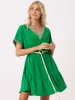 Summer Casual V-Neck Lace Short Sleeve Belted Mini Dress sold by Allegra K