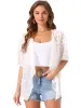 Swiss Dots Short Sleeve Chiffon Sheer Cover Up sold by Allegra K