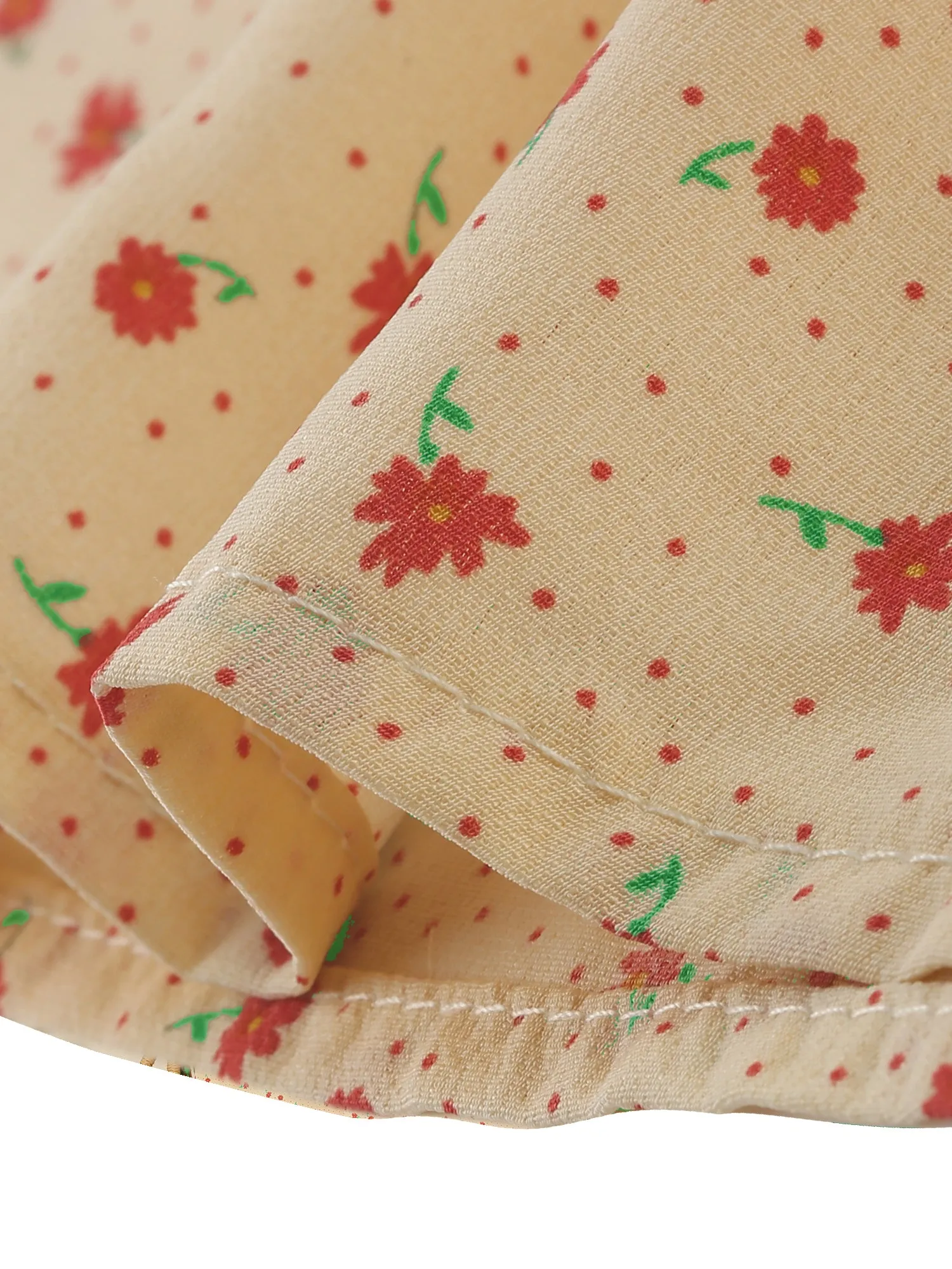 Smocked Short Sleeve Summer Chiffon A-Line Floral Square Neck Dress sold by Allegra K product image thumbnail 5