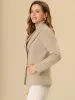 Blazer Jacket Lapel Open Front One Button Work Office Coat sold by Allegra K