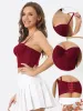 Spaghetti Strap Solid Bustier Corset Crop Top sold by Allegra K