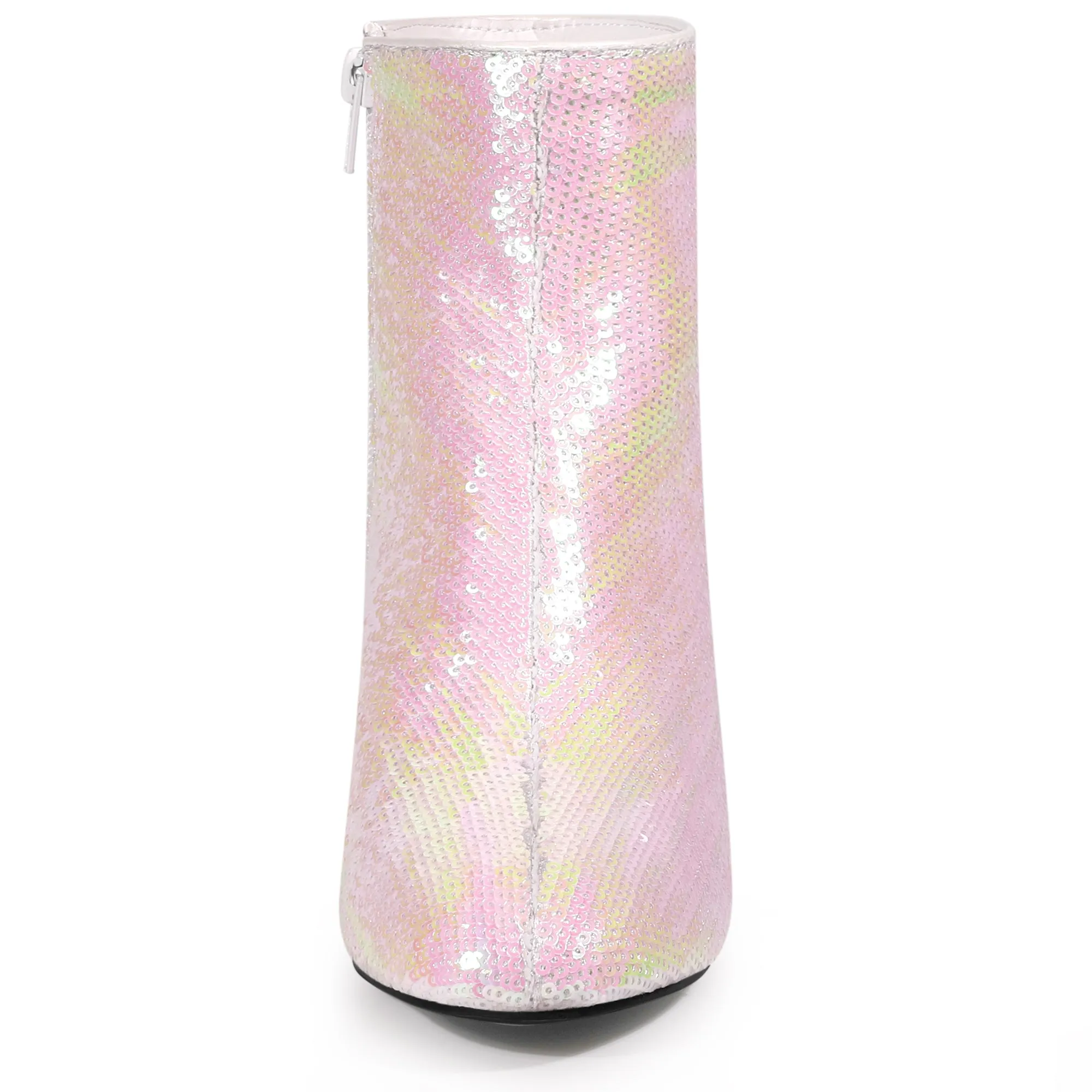 Women's Round Toe Sequins Block Heels Ankle Boots sold by Allegra K product image thumbnail 2