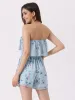 Floral Short Jumpsuit Sleeveless Smocked Waist Mini Rompers sold by Allegra K