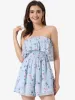 Floral Short Jumpsuit Sleeveless Smocked Waist Mini Rompers sold by Allegra K